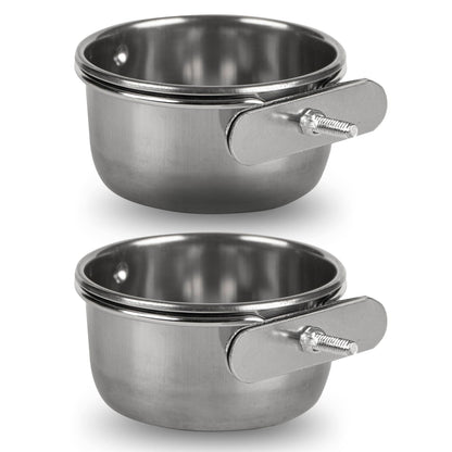 Jeffers Stainless Steel Coop/Kennel Cup with Clamp