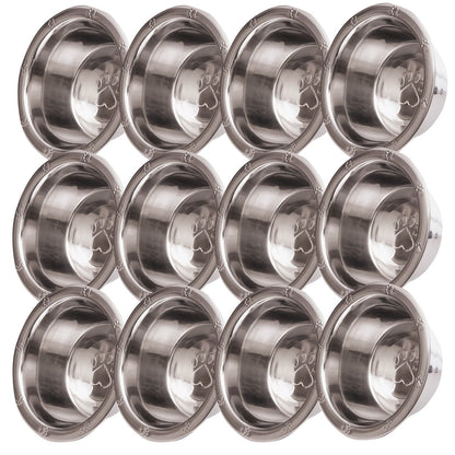 Jeffers Stainless Steel Embossed Wide-Lip Food & Water Pet Bowls