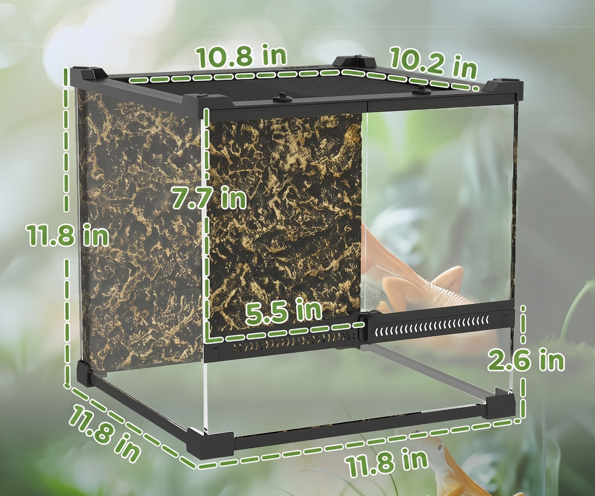 12"x12"x12" Front Opening Enclosure with Rock Background