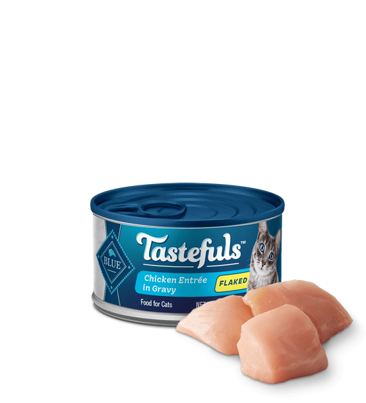 Blue Buffalo Tastefuls Adult Flaked Chicken in Gravy Entree Wet Cat Cans