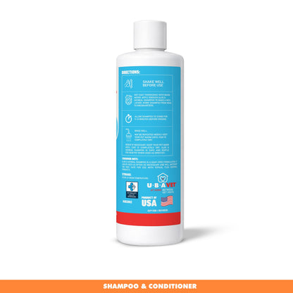 UBAVET Aloe & Oatmeal Shampoo for Dogs & Cats – Gentle, Moisturizing Cleanser for Sensitive Skin (16.9 fl oz / 500ml)