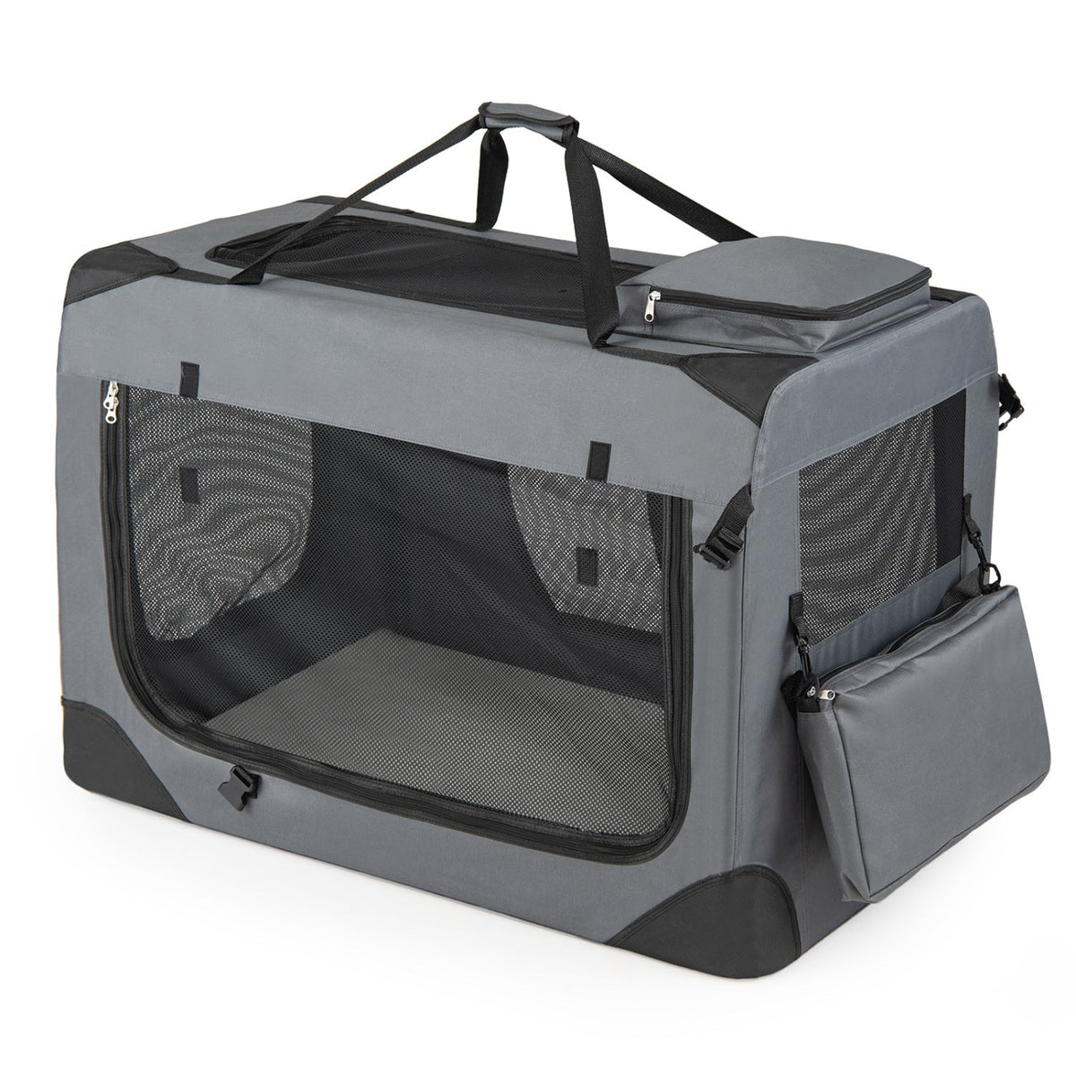 Soft Collapsible Dog Crate with Mesh Windows and 3 Doors