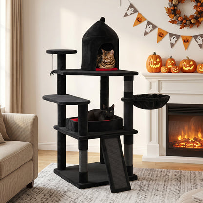 50-Inch Gothic Multi-Level Cat Tree with Castle House