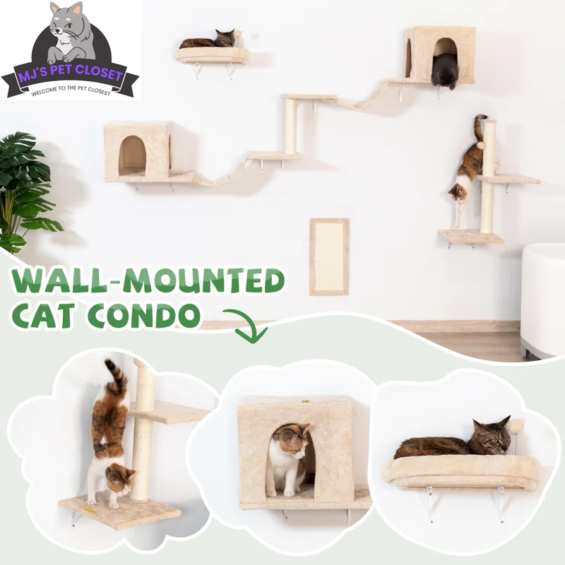 Darkiel 7-Piece Wall-Mounted Climbing Tower