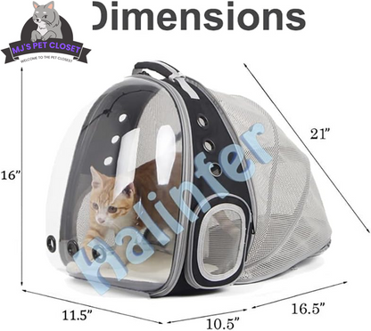 Cat Bubble Backpack with Fan - Perfect for Your Furry Astronaut! Fits Cats & Small Puppies up to 12 lbs!
