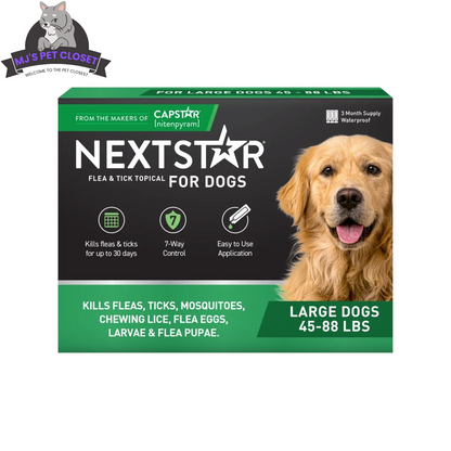 Protect Your Dog from Fleas & Ticks with NEXTSTAR: Fast-Acting 3-Month Supply for Dogs 45-88 Lbs