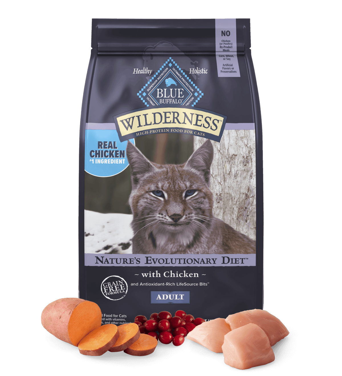 Blue Buffalo Wilderness Adult Chicken Recipe Dry Cat Food (12lb)