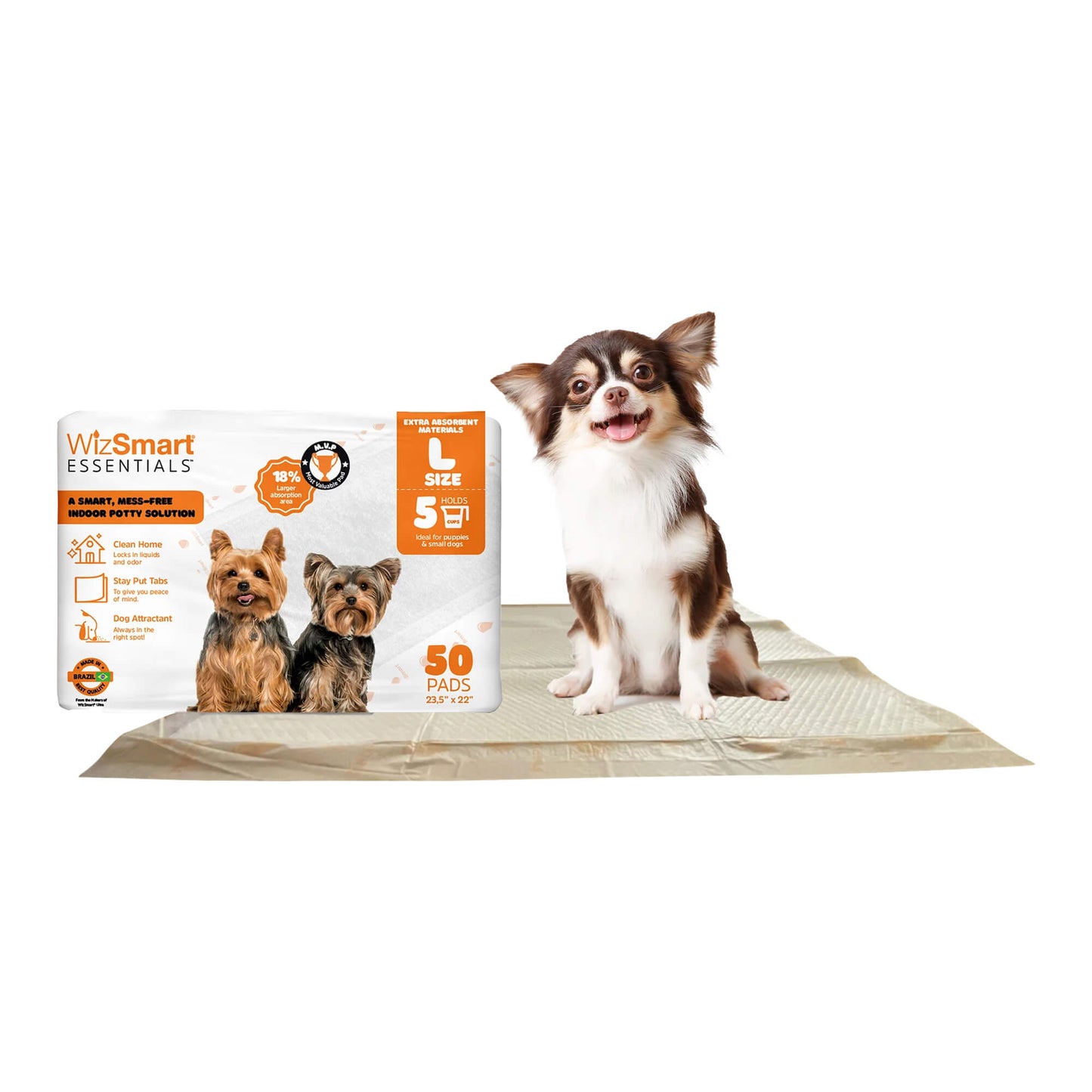 WizSmart Essentials Large Dog Training Pads for Puppies