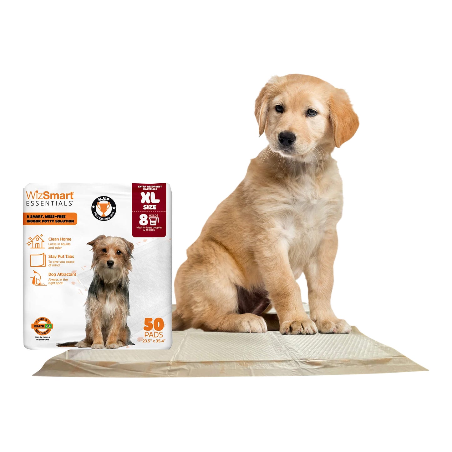 WizSmart Essentials Training Pads with Attractant for Dogs & Puppies, XL