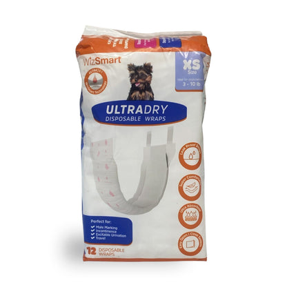 WizSmart UltraDry Disposable Male Dog Wraps
