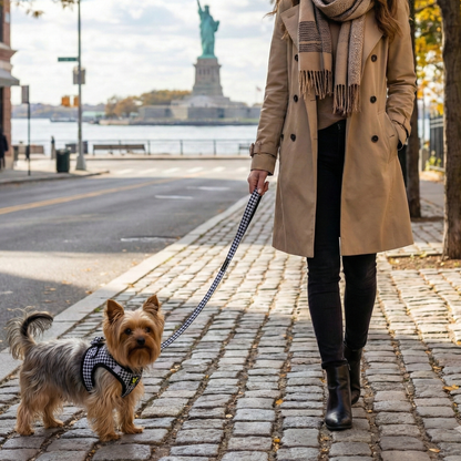 EcoBark Step In Dog Harness - XXXS to Small Breeds- Reflective Soft Mesh Harness for Teacup, Small Dogs and Puppies / Houndstooth